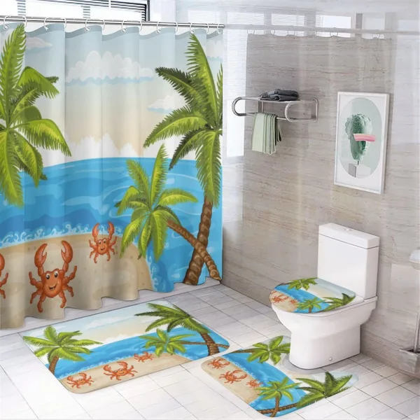 Palm Trees and Crabs on a shower curtain