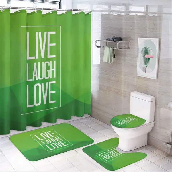 Polygon Saying on a shower curtain