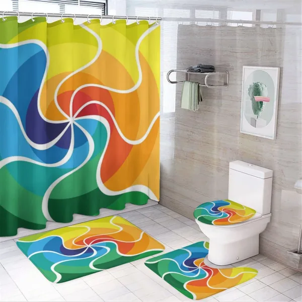 Rainbow Spiral on a shower curtain