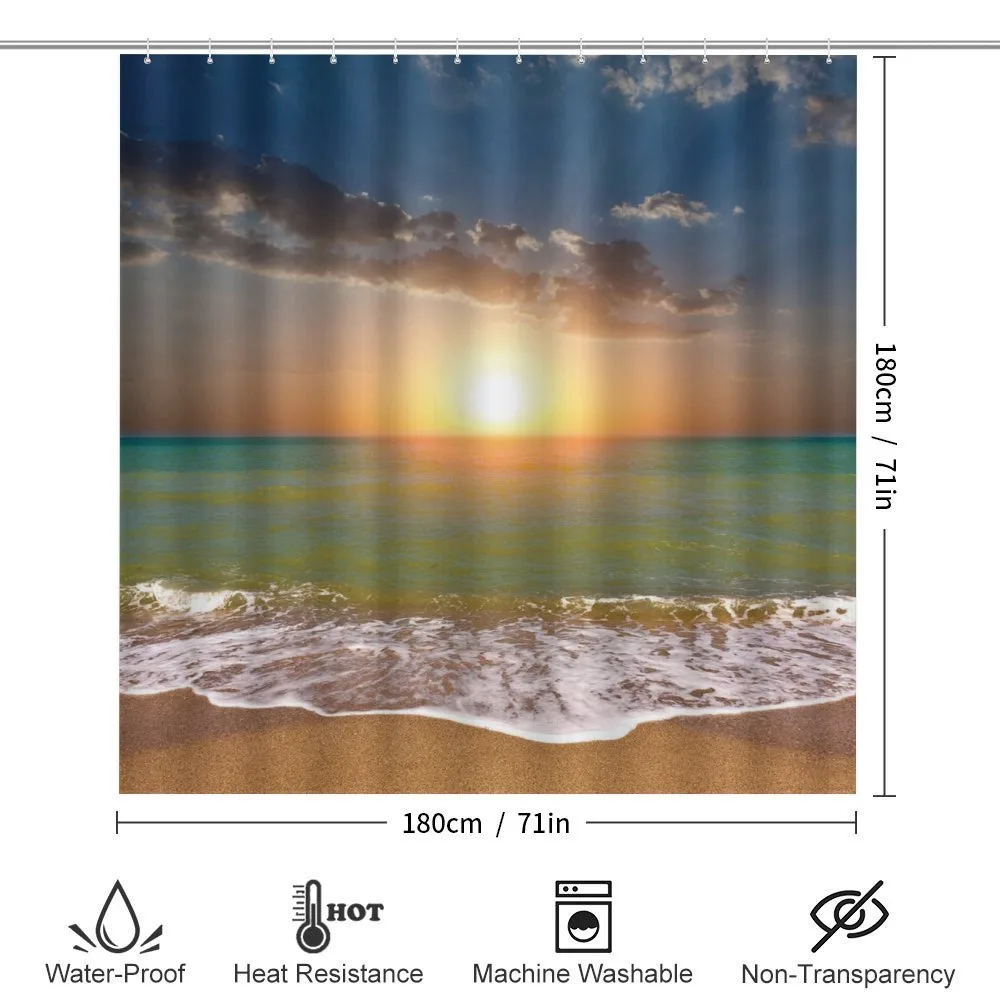 Sandy Beach Waves Sunset — Detail 2