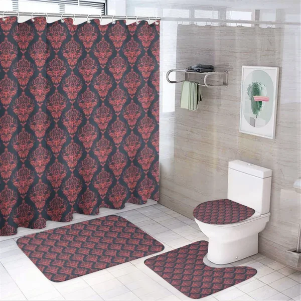 Shabby Damask Rococo on a shower curtain
