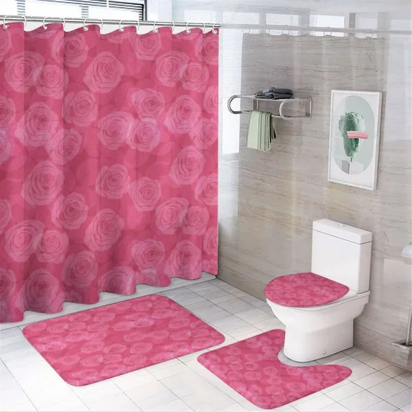 Shades of Pink Romantic on a shower curtain