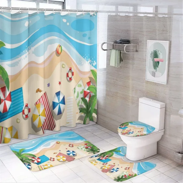 Summer Fun Cartoon on a shower curtain