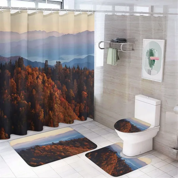 Sunrise Mountains on a shower curtain