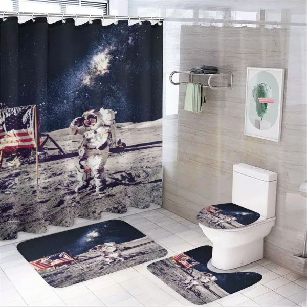 USA Flag and Astronaut on a shower curtain