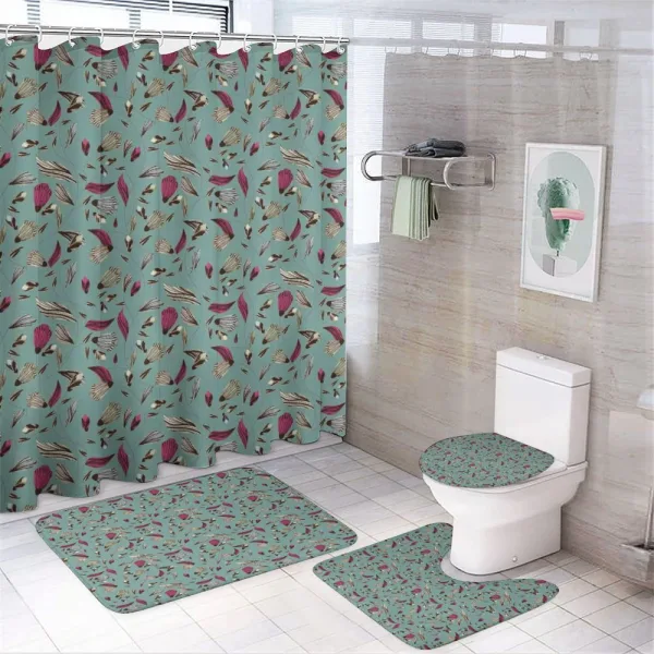 Vintage Classic Flora Leaves on a shower curtain