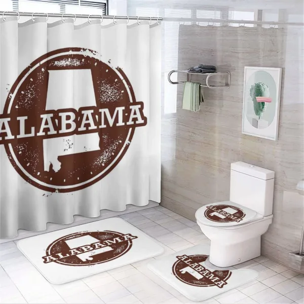 Vintage Style Map Image on a shower curtain