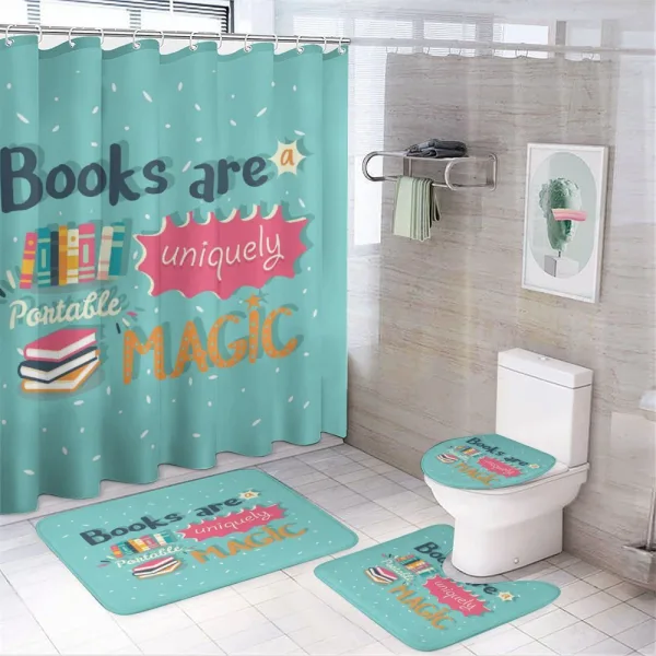 Books are Magic Pale Color on a shower curtain
