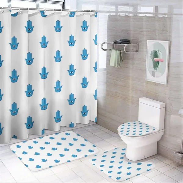 Cartoon Hand Eye on a shower curtain