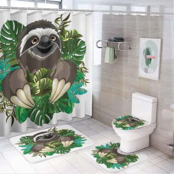 Cartoon Mammal Jungle on a shower curtain