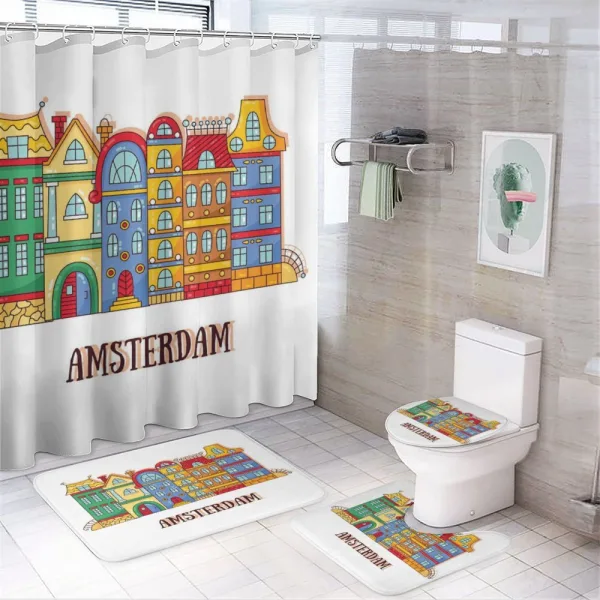 Colorful Calligraphic on a shower curtain