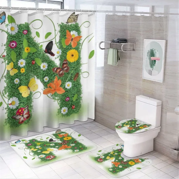 Daisy Butterfly Garden on a shower curtain