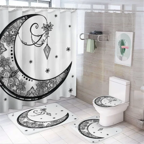 Floral Moon on a shower curtain