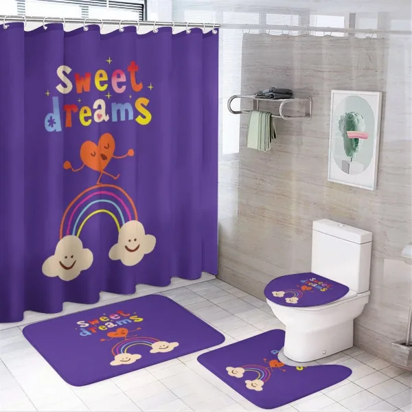 Hearts Clouds on a shower curtain