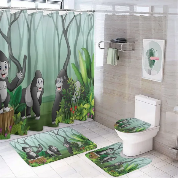 Orangutans in a Forest on a shower curtain