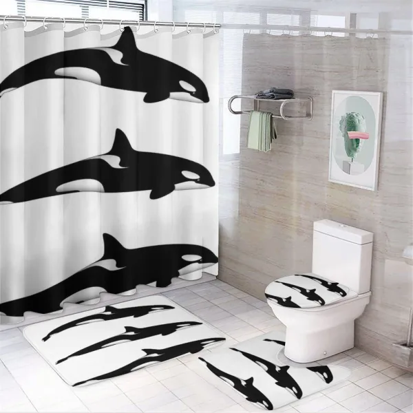 Orca Killer Whales on a shower curtain