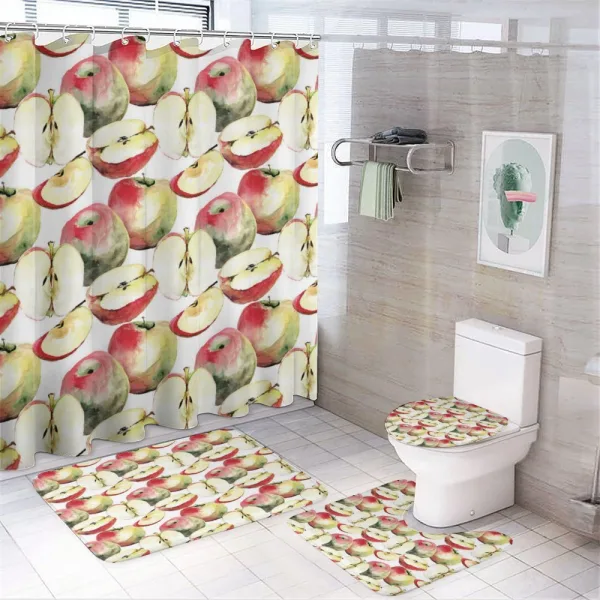 Organic Mclntosh Fruits on a shower curtain