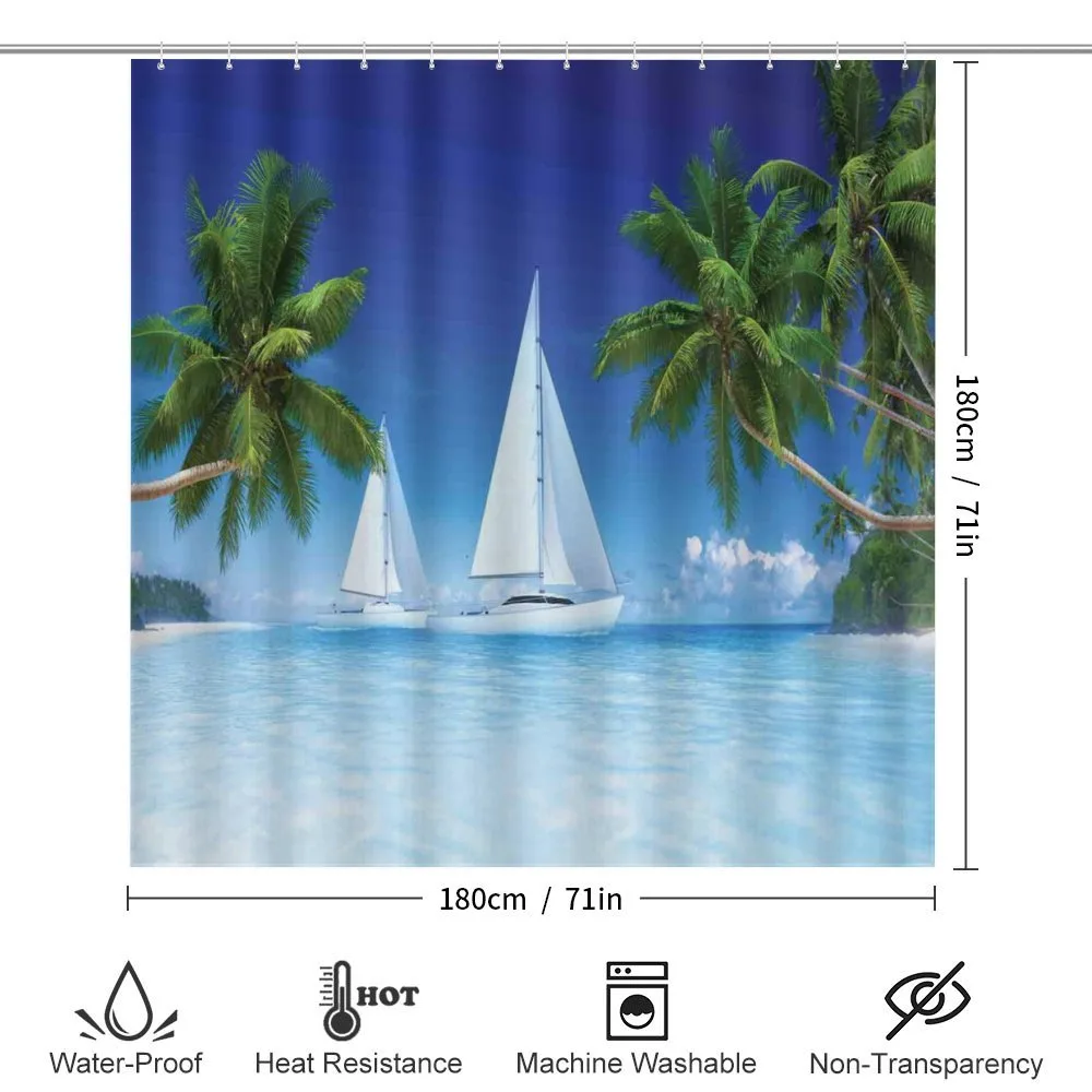 Palm Trees and Sailboats — Detail 2