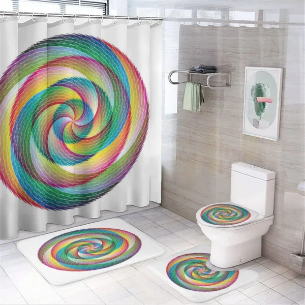 Spiral Rosette Pattern on a shower curtain