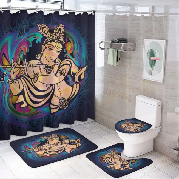 Traditional Woman Figure on a shower curtain