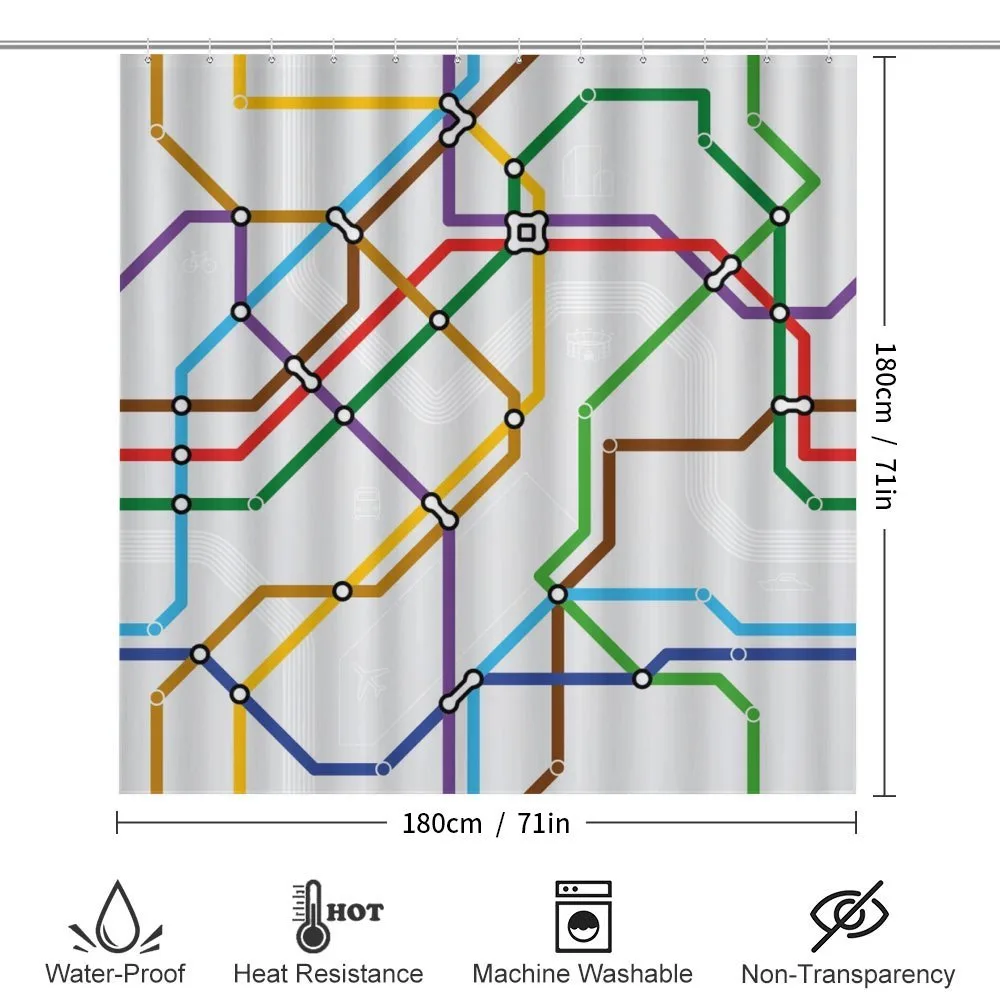 Vibrant Striped Metro Route — Detail 2