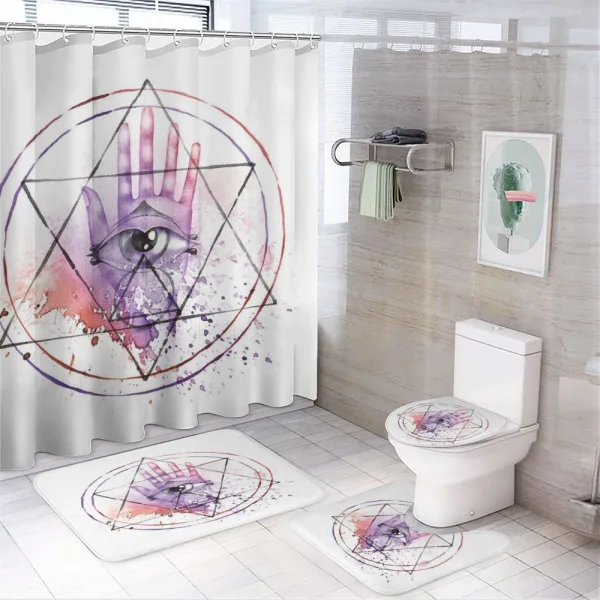 Watercolor All Seeing Eye on a shower curtain