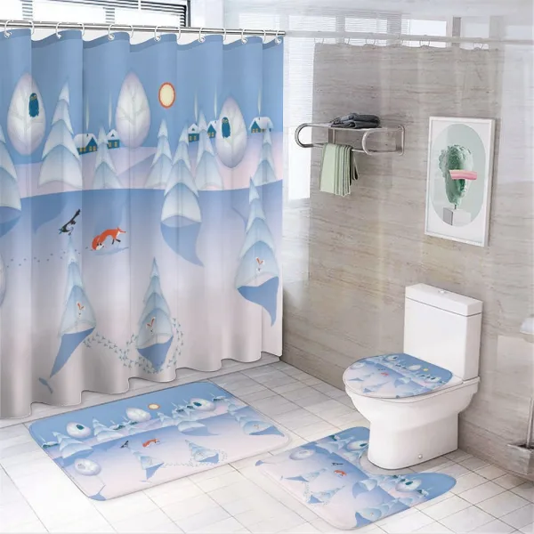 Winter at Woods Animals on a shower curtain