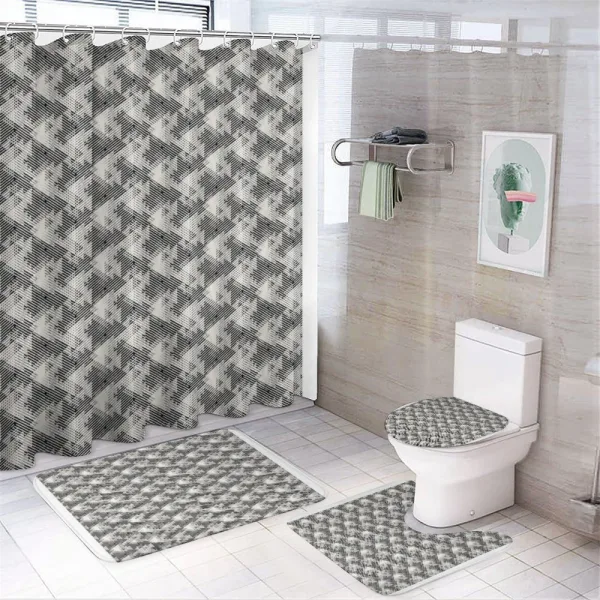 80s Triangles on a shower curtain