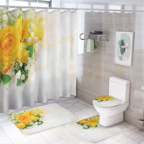 Bouquet of Romantic Flower on a shower curtain