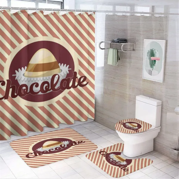 Chocolate Typography on a shower curtain