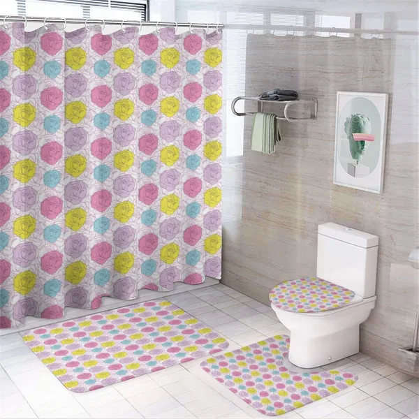 Colorful Vignette Flora on a shower curtain