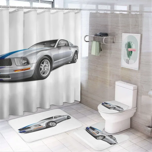 Cool Speed Car on a shower curtain