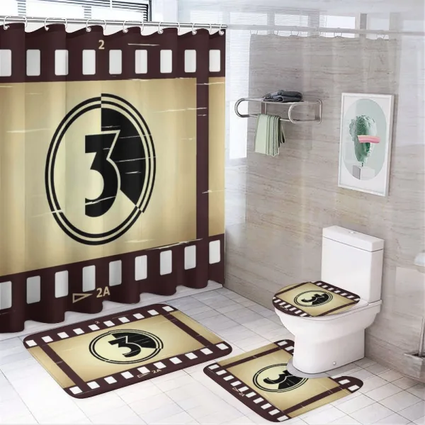 Countdown Screen on a shower curtain