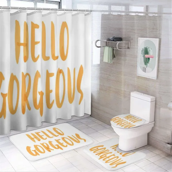 Font on a shower curtain
