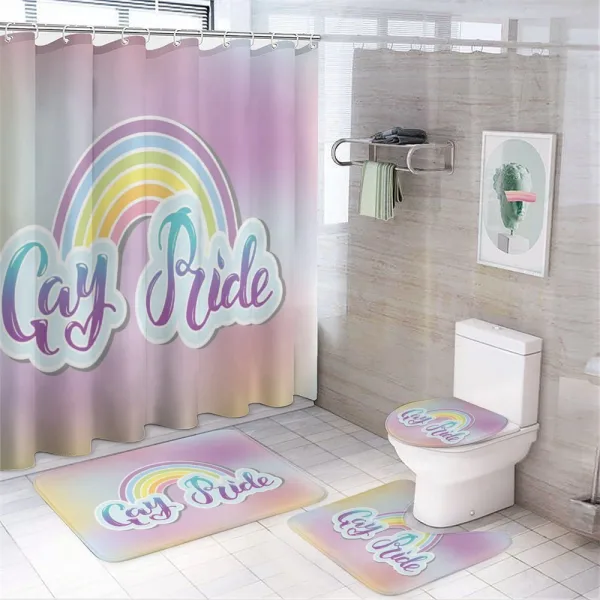Gay Pride Clouds and Rainbow on a shower curtain