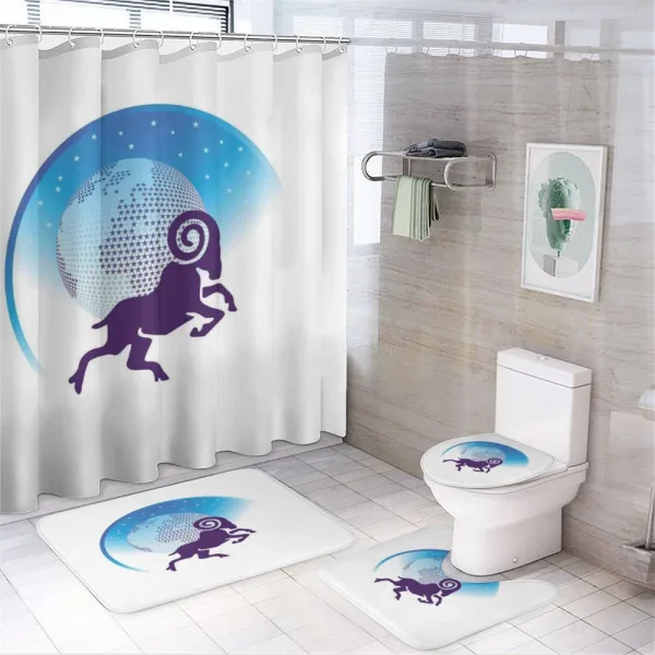 Globe Stars Goat on a shower curtain