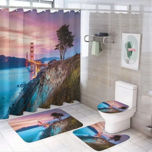 Golden Gate Bridge Tree on a shower curtain