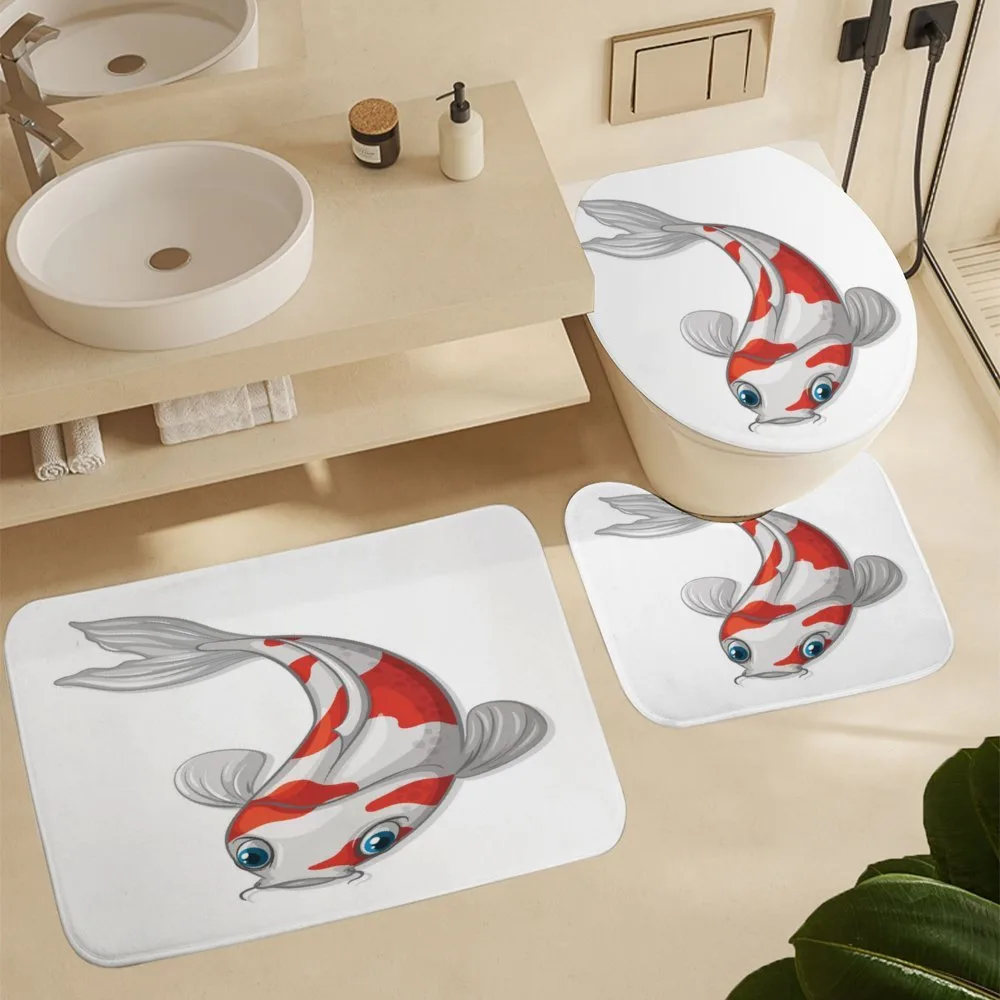 Grey and Red Koi Dipping — Detail 5