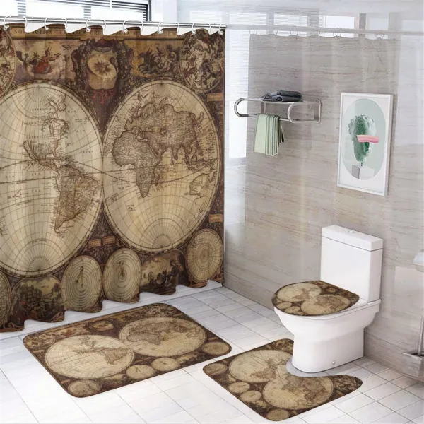 Historic Old Atlas on a shower curtain