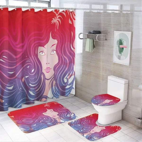 Little Mermaid Face Hair on a shower curtain