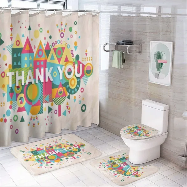 Motivational Thank You on a shower curtain