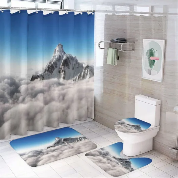 Mountain Sunny Sky on a shower curtain