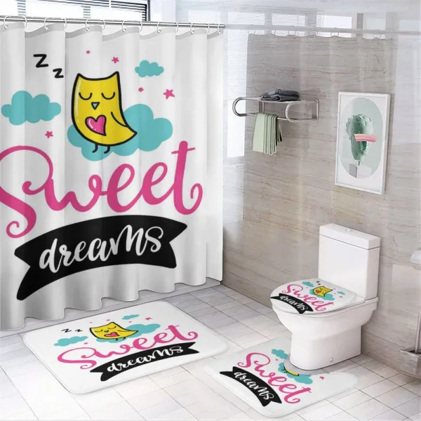 Nursery Sleppy Owl Design on a shower curtain