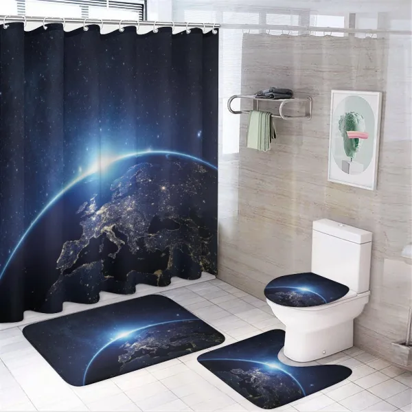 Planet from the Space on a shower curtain