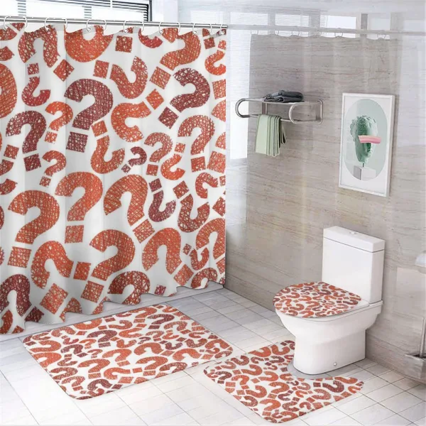 Question Marks Pattern on a shower curtain