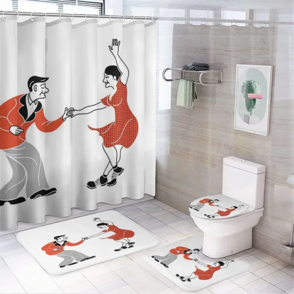 Retro Fashion Style on a shower curtain