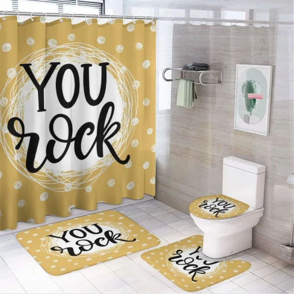 Scribble Circle Dots Art on a shower curtain