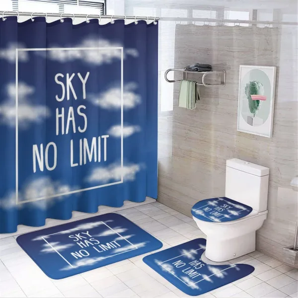 Sky Has No Limit Square Frame on a shower curtain