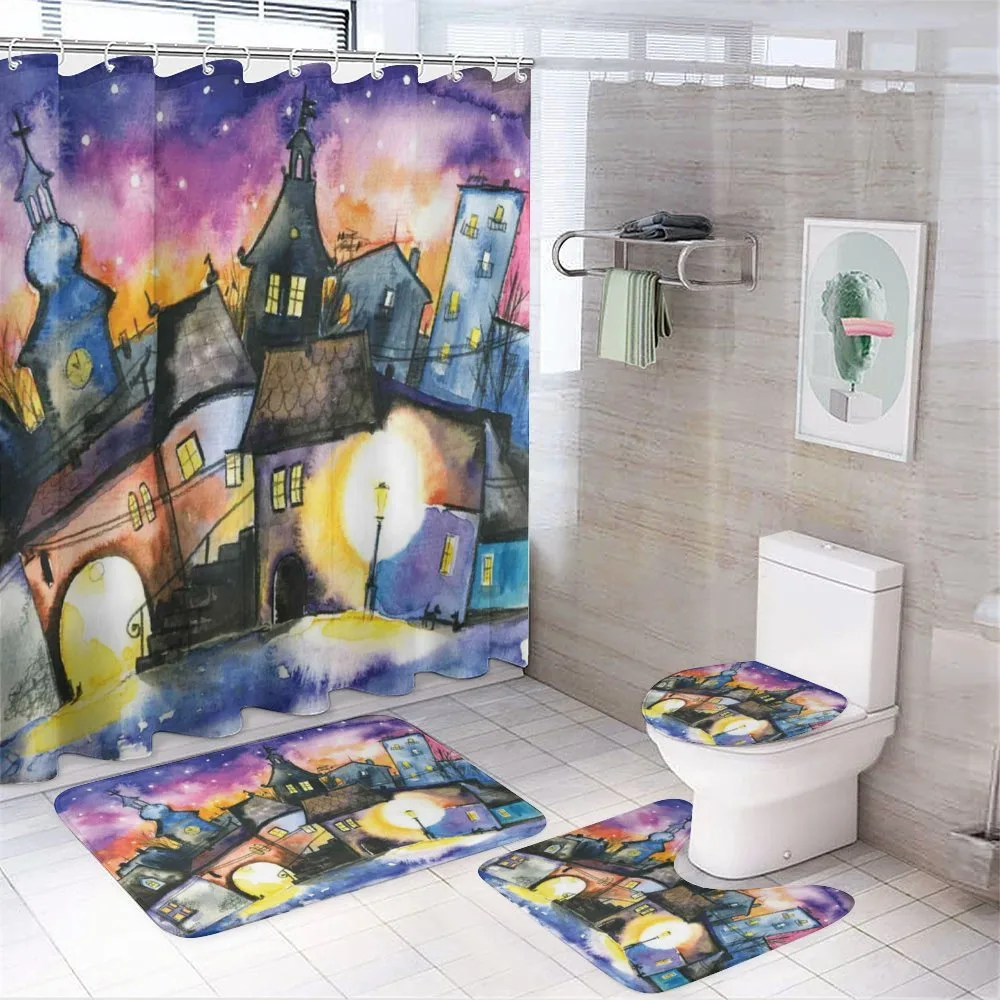 Town Night Watercolor — Your design