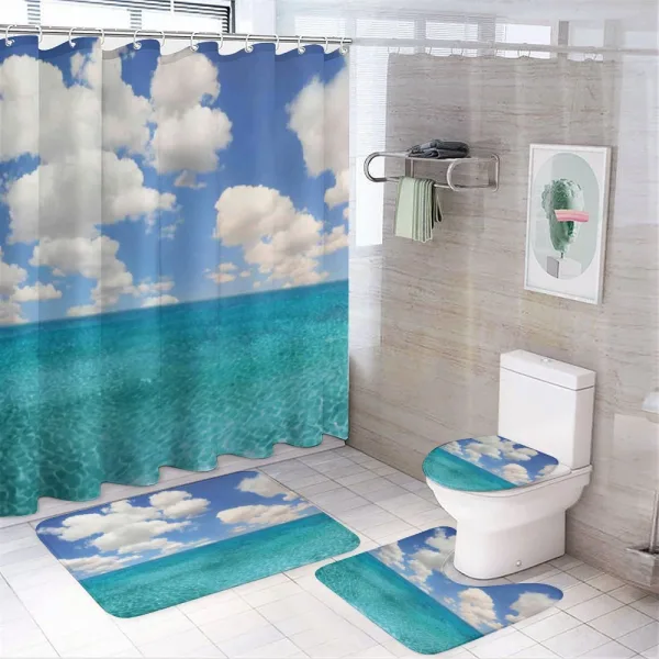 Tropical Island Beach on a shower curtain
